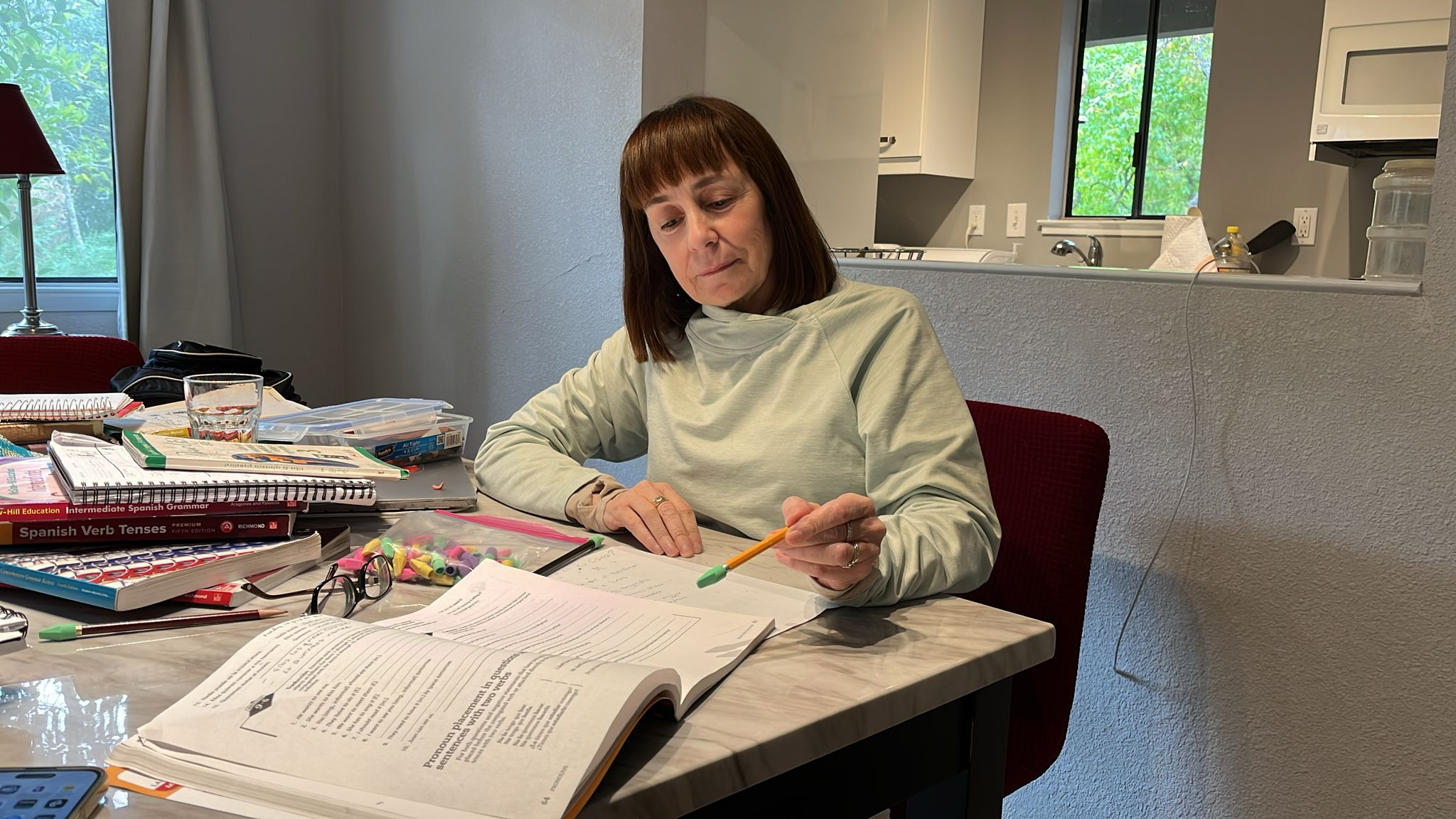Student practicing Spanish